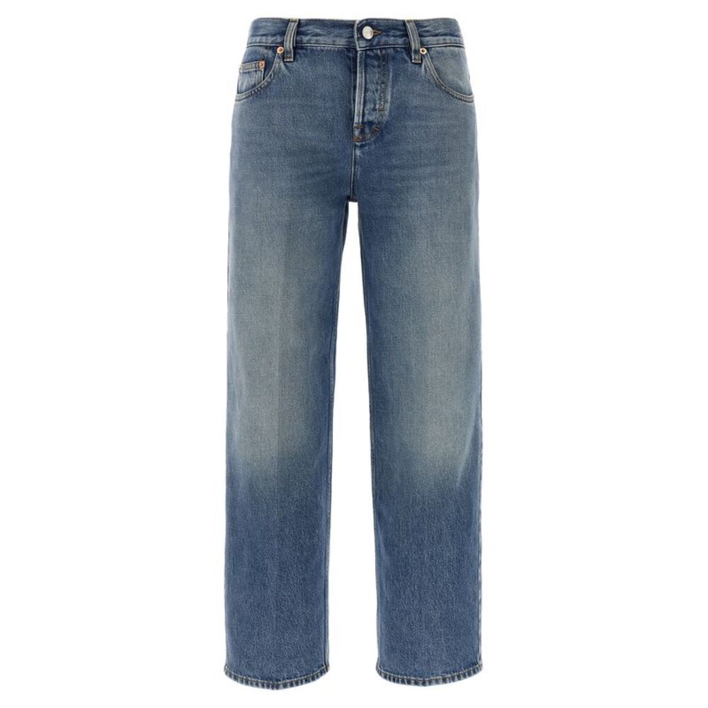 Gucci Blue Cotton Straight-Leg Women's Jeans